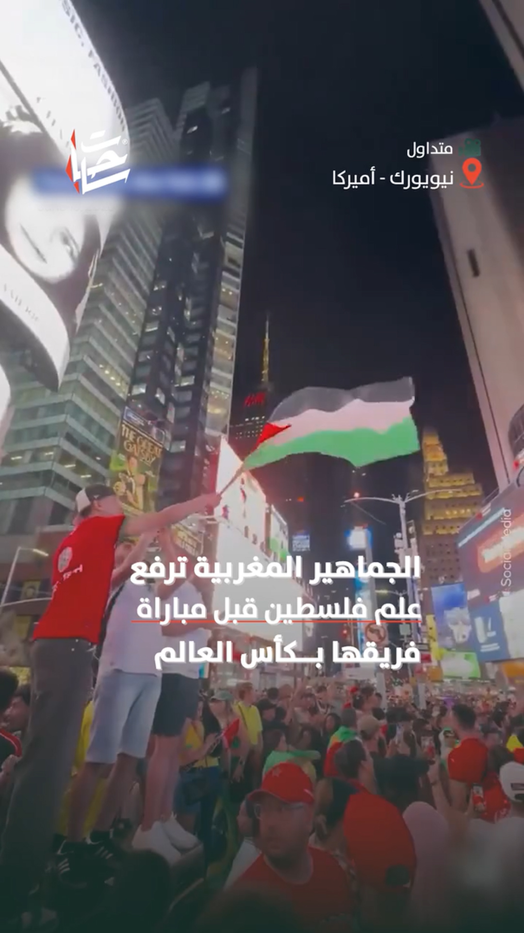 تفاعل جماهير المغرب مع القضية الفلسطينية في كأس العالم